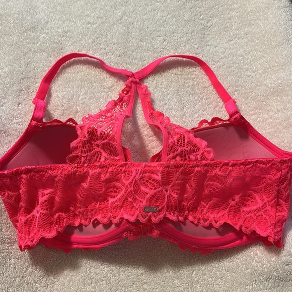 Victoria’s Secret racerback 34D hot pink, push-up front closure - Picture 2 of 6